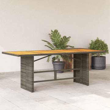 Garden Table with Acacia Wood Top Grey - 190x80 cm | HipoMarket