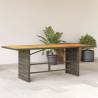 Garden Table with Acacia Wood Top Grey 190x80x74 cm Poly Rattan Colour grey Quantity in Package 1 Material wood 