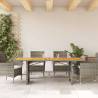 Garden Table with Acacia Wood Top Grey - 190x80 cm | HipoMarket