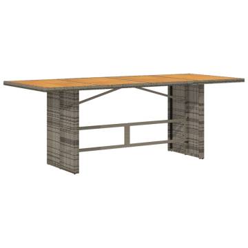 Garden Table with Acacia Wood Top Grey - 190x80 cm | HipoMarket