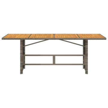 Garden Table with Acacia Wood Top Grey - 190x80 cm | HipoMarket