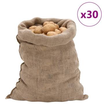 30 Jute Sacks - Eco-Friendly 60x105 cm, 100% Natural Jute