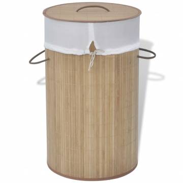 Bamboo Laundry Bin Round - Natural | Hipo Market