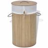 Bamboo Laundry Bin Round Natural Colour light brown Size Ø 35 x 60 cm Quantity in Package 1 