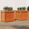 Garden Planters 2 pcs Wax Brown Solid Wood Pine Colour brown pine Quantity in Package 2 