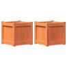 Garden Planters 2 pcs Wax Brown Solid Wood Pine - Hipomarket