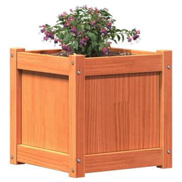 Garden Planters 2 pcs Wax Brown Solid Wood Pine - Hipomarket