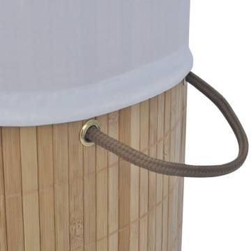 Bamboo Laundry Bin Round - Natural | Hipo Market