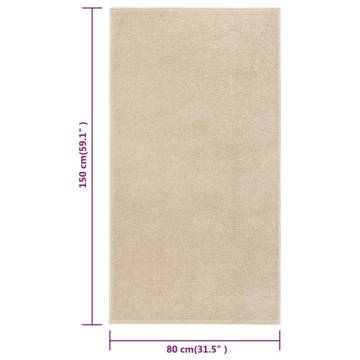 Beige Short Pile Rug 80x150 cm - Elegant Home Décor