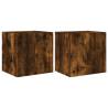 Stylish TV Wall Cabinets with LED Lights - Smoked Oak