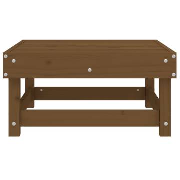 Garden Footstool - Honey Brown Solid Pine Wood | HipoMarket