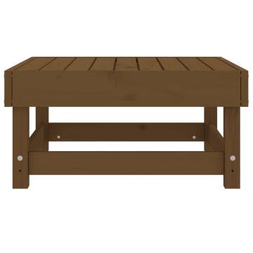 Garden Footstool - Honey Brown Solid Pine Wood | HipoMarket