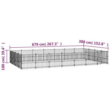 Outdoor Dog Kennel Steel 26.35 m² - Safe & Durable