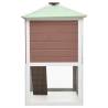 Double Floor Brown Wood Rabbit Cage - Cozy & Durable