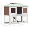 Double Floor Brown Wood Rabbit Cage - Cozy & Durable