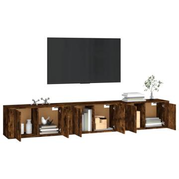 Wall-mounted TV Cabinets 3 pcs Smoked Oak - Stylish Storage