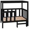 Dog Bed Black - Solid Pine Wood - 105.5 x 83.5 x 100 cm