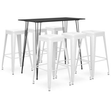 7 Piece Black and White Bar Set | Modern Home Essentials