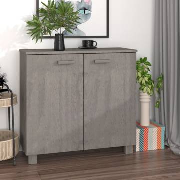 Sideboard HAMAR Light Grey - Solid Pine Wood 85x35x80 cm