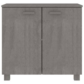 Sideboard HAMAR Light Grey - Solid Pine Wood 85x35x80 cm