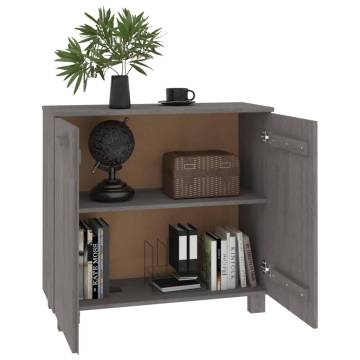 Sideboard HAMAR Light Grey - Solid Pine Wood 85x35x80 cm