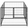 Durable Black Dog Kennel 200x100x70 cm - Steel Construction