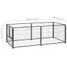 Durable Black Dog Kennel 200x100x70 cm - Steel Construction