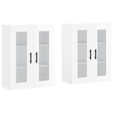 Wall Mounted Cabinets 2 pcs High Gloss White - Hipomarket