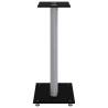 Speaker Stands 2pcs Black&Silver Tempered Glass - Stylish Design