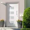 Front Door Aluminium & PVC White 110x210 cm | HipoMarket