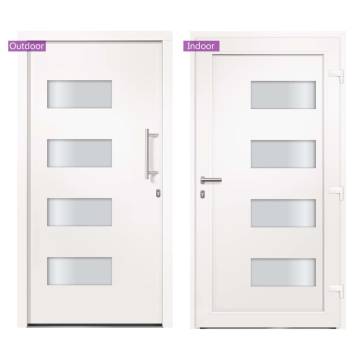 Front Door Aluminium & PVC White 110x210 cm | HipoMarket