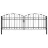 Double Arched Top Steel Fence Gate - 400x125 cm Black