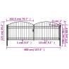 Double Arched Top Steel Fence Gate - 400x125 cm Black