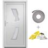 Front Door White 98x208 cm PVC - Durable & Secure Entrance