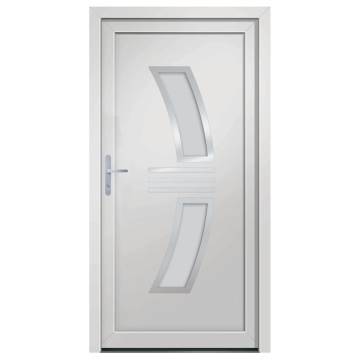 Front Door White 98x208 cm PVC - Durable & Secure Entrance