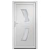 Front Door White 98x208 cm PVC - Durable & Secure Entrance