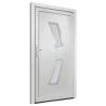 Front Door White 98x208 cm PVC - Durable & Secure Entrance