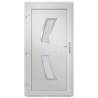 Front Door White 98x208 cm PVC - Durable & Secure Entrance