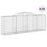 Arched Gabion Baskets - 20 pcs Galvanised Iron 300x50x100 cm