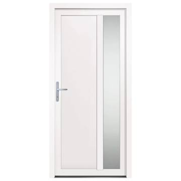 Front Door White 98x208 cm PVC - Durable & Secure Design