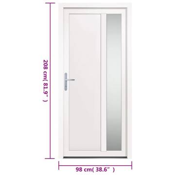 Front Door White 98x208 cm PVC - Durable & Secure Design