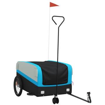 Durable Black and Blue Bike Trailer - 45 kg Capacity