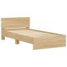 Sonoma Oak Bed Frame with LED Lights - 100x200 cm | HipoMarket