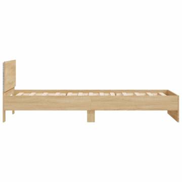 Sonoma Oak Bed Frame with LED Lights - 100x200 cm | HipoMarket