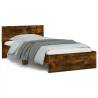 Bed Frame with Headboard and LED Lights Smoked Oak 100x200 cm Colour smoked oak Size 100 x 200 cm 