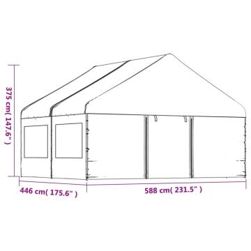 Gazebo with Roof 4.46x5.88m - Durable & Stylish Shelter