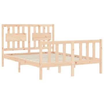 Solid Wood Bed Frame with Headboard 140x190 cm - Hipomarket