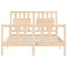 Solid Wood Bed Frame with Headboard 140x190 cm - Hipomarket