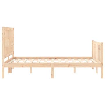 Solid Wood Bed Frame with Headboard 140x190 cm - Hipomarket