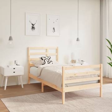 Solid Wood Bed Frame 90X190 cm Single - Modern & Sturdy